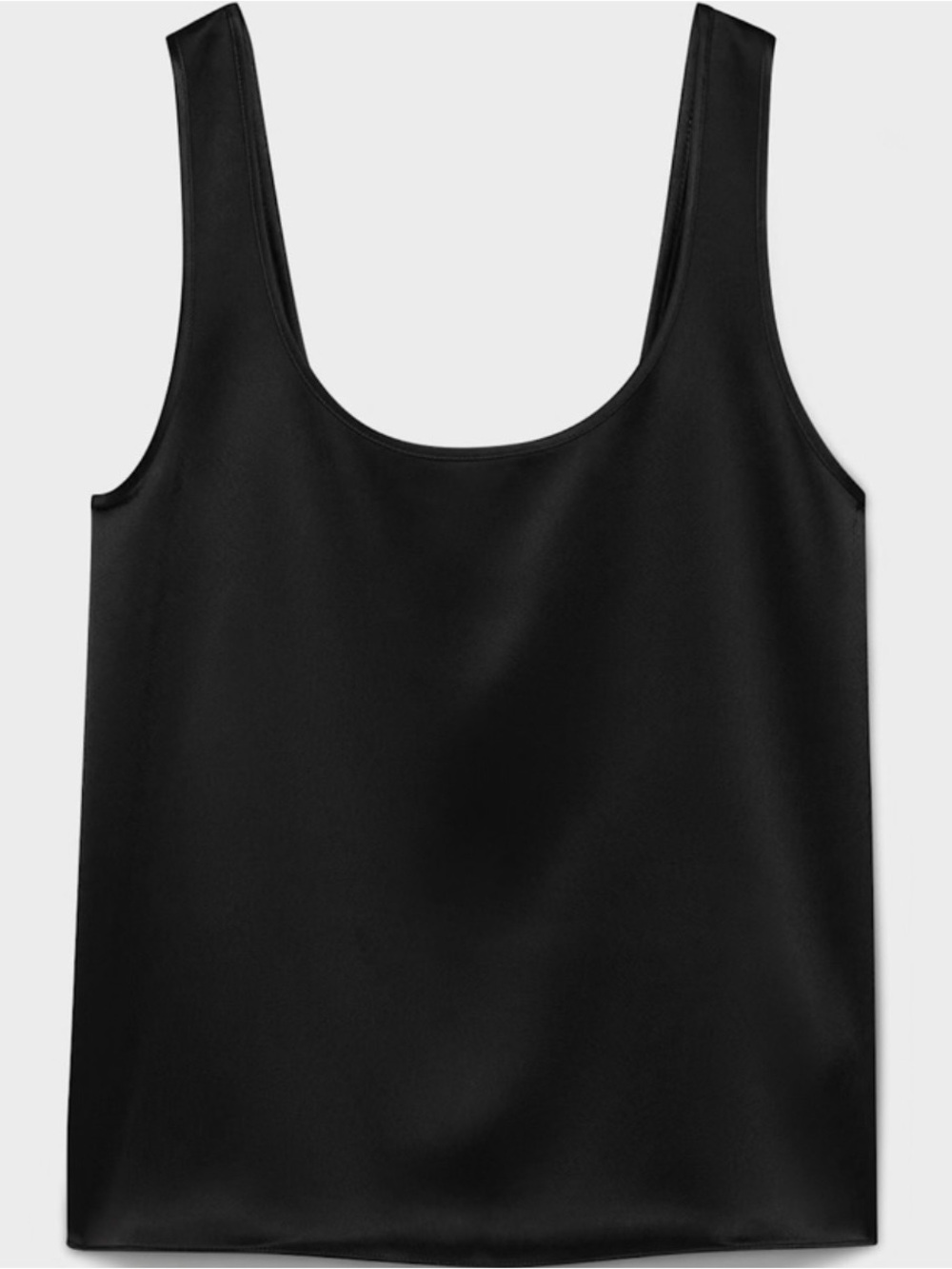 Aritzia Black Satin Scoop Tank